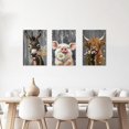 thumbnail image 3 of ZHONGYUTONG 3 Piece Farm Animal Wall Art Funny Highland Cow Donkey Pig Painting Animal and Flower Pictures Farmhouse Canvas Prints Home Decor Framed (11.00" x 14.00" x 3PCS), 3 of 5