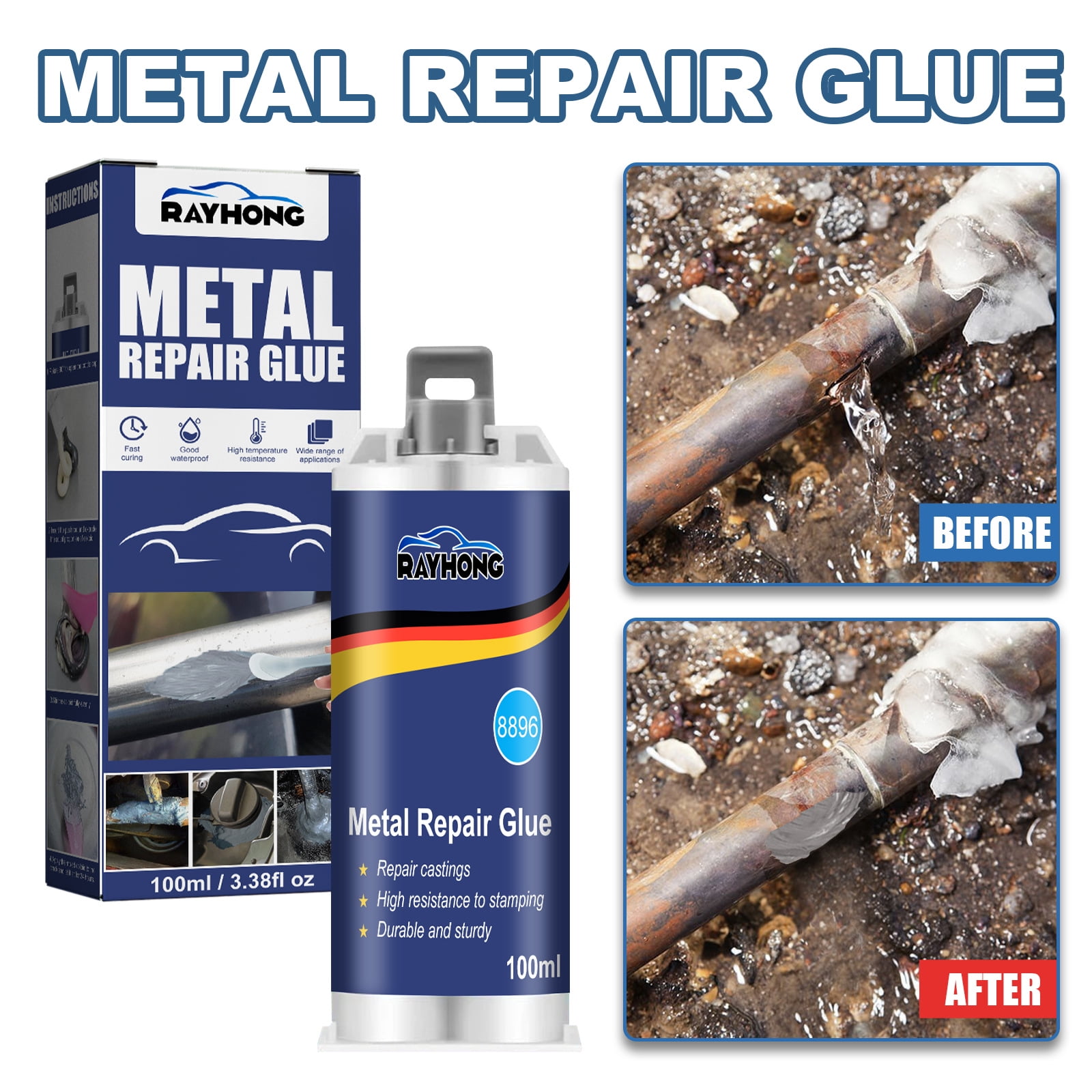 Buy Wholesale China Metal Repair Glue Ab Strong Bond Sealant Glue 50/100g  Heat Resistance Cold Metal Repair Adhesive Industrial Casting Agent & Metal  Repair Glue at USD 4.05