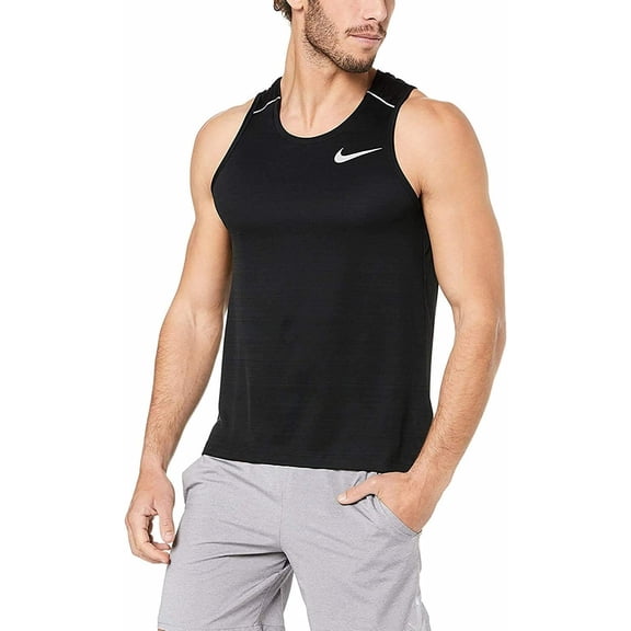 Nike Running Miler Dri-Fit Tank Top Black/Reflective Size S