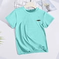 thumbnail image 3 of CYRBOKO Athletic T-Shirts for Boys, Short Sleeve Running Quick-dry Summer Kids Activewear Tops Green Size 16-18 T, 3 of 4
