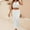 White, variant on Tbopshirt Women's 2 Piece Outfits Women's Solid Rhombic Stripe Two Piece Set Small Tank Tops Split Long Dress Set Wide Leg Pants