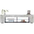 thumbnail image 4 of High Gloss Modern TV Stand Unit with Bookshelves + LED Light + 4-Shelf Console Cabinet Home Office Living Room Furniture My Lux Decor Round, 4 of 8