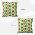 thumbnail image 3 of LNWH Decorative Pillow Covers, Red Green Floral Leaves Square Sofa Decorative Knit Pillow Case, 26"x26", 3 of 8