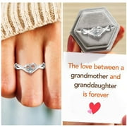 JTCKARPU Infinity Promise Ring 925 Sterling Silver Angel Wings Heart Ring for Women