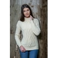 thumbnail image 4 of SAOL Aran Fisherman 100% Merino Wool Sweater Irish Cable Knitted Women's Turtleneck Pullover Made in Ireland, 4 of 8