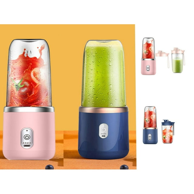 Cagogo under $5 2Pcs USB Blender, USB Rechargeable Handheld Blender,Mini Portable Smoothie Maker for Travel,6 Blade Personal Blender for Shakes,Sports Protein Shaker Bottle