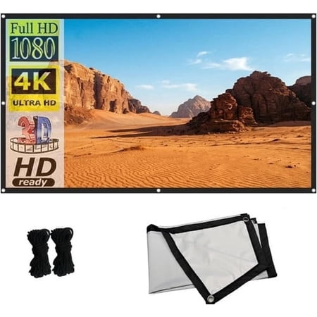 Metallic Anti Light Projector Screen Outdoor 4k HD 16:9 Projection Screen Indoor Portable Foldable Ambient Light Rejecting Daytime Wall Mount Wrinkle-Free Fast Setup for Home Theater(#2,72in)