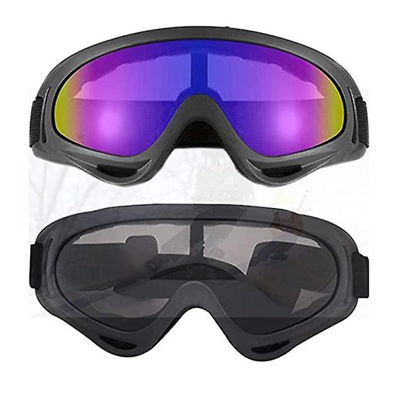 2 Pieces Riding Goggles Windproof Goggles, Snowmobile Motorcycle Ski Goggles, Anti-dust Lens Protection, For Cycling, Surfing, Various Outdoor Sports