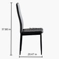 thumbnail image 5 of Dining Chair Set of 6, Modern Minimalist Dining Chair Fireproof Leather Sprayed Metal Pipe Diamond Grid Pattern Restaurant Home Conference Chairs, Black, 5 of 10