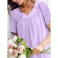 thumbnail image 2 of Avidlove Cotton Nightgowns for Women with Pocekts Short Sleeve House Dress Embroidered Neckline Night Gown Sleepwear Pleated Lounge Mumu Dress, 2 of 5