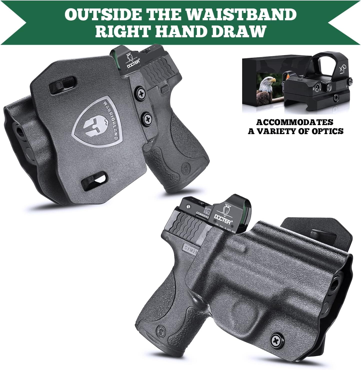 OWB Holster,Optic Cut For S&W M&P Shield Plus/M&P Shield M2.0/M&P Shield M1.0 /M&P Shield MICRO-COMPACT