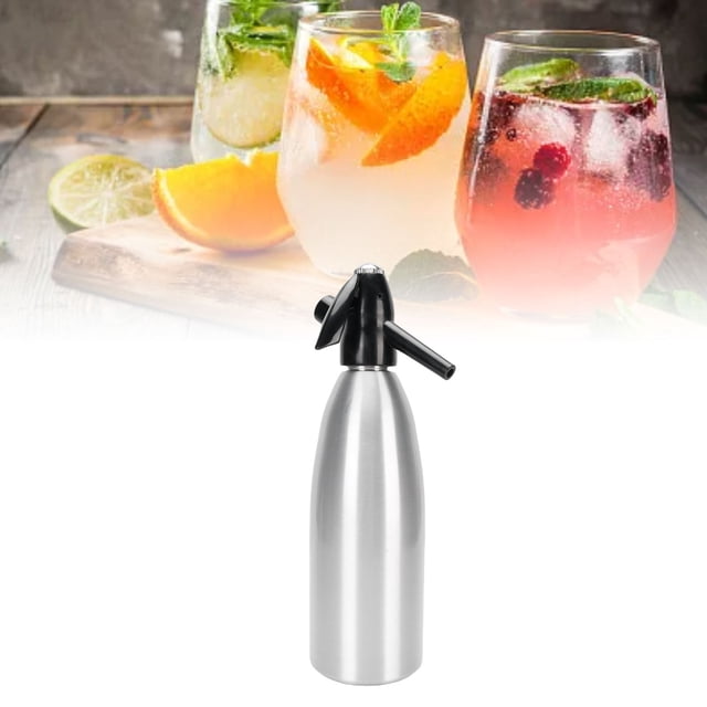 Sparkling Water Maker, 1L Soda Siphon Aluminum Plastic Versatile Compact for Bar