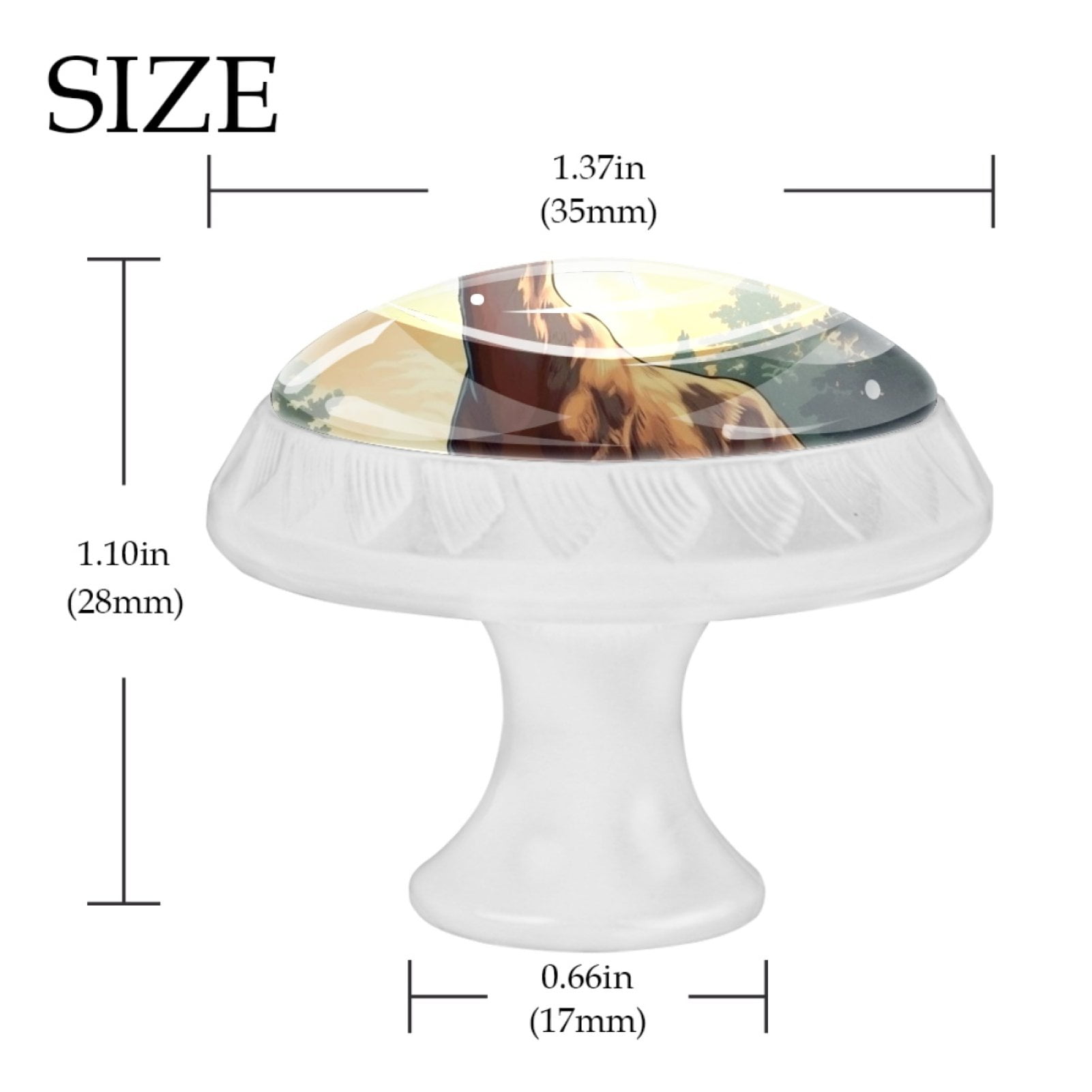 4 Pcs Deer and American Flag Knobs for Kitchen Cabinet Cupboard Dresser Bookcase Drawer Pulls Handles Round Home Decor