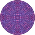 thumbnail image 1 of Ahgly Company Machine Washable Indoor Round Transitional Jasmine Purple Area Rugs, 5' Round, 1 of 7