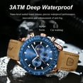 thumbnail image 2 of Poedagar Men's Watches Quartz Sports Chronograph Leather Male Clocks with Gift Box, 2 of 2