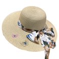 thumbnail image 2 of Sombreros de sol ahuecados para mujer, sombrero de paja de papel plegable, de ala grande, ajustable, con Velcro, transpirable, 2 of 4