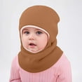 thumbnail image 4 of UngA Baby Scarf Hat Unisex Infant Toddler Kids Beanie Hats with Neck Warmer Windproof Hooded Hat for Boys Girls (Brown,1-6 Years), 4 of 4