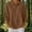 Brown, variant on 3/4 Length Sleeve Womens Tops Solid Color Lapel Knitted Half Button Tops Casual Loose Soft Pullover Tops Womens Comfy Blouse for Daily Wear