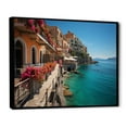 thumbnail image 2 of Designart "Italy Mediterranean beautys" Landscapes Floater Framed Wall Art Living Room, 2 of 7
