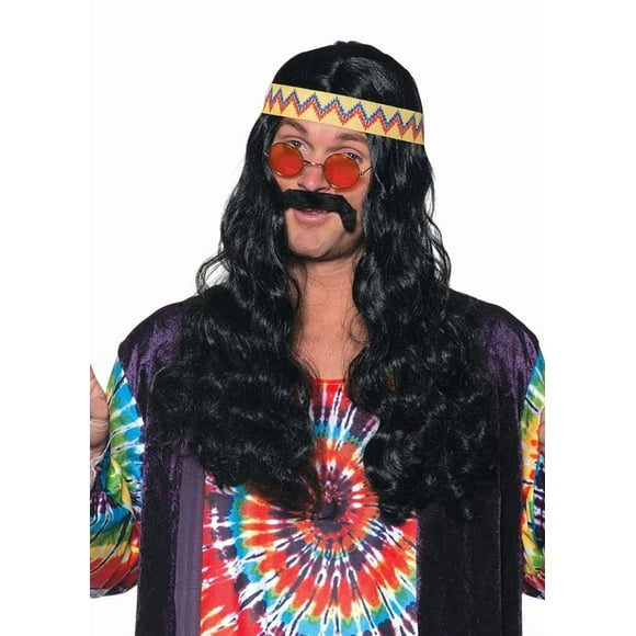 Peluca de disfraces UNDERWRAPS hippie de los años 60, larga y rizada para adultos