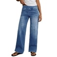 thumbnail image 2 of Bmawag Womens Jeans Summer Plus Size Jeans for Women High Waist Stretchy Elastic Waist Stretch Solid Color Lightweight Trousers Jeans for Women, 2 of 8