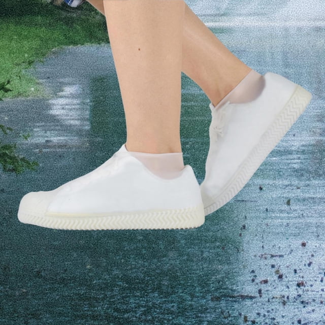 Cubrezapatos de silicona para adultos, chanclos antideslizantes para acampar, viajar al aire libre Blanco 29cm Sharpla Cubrezapatos