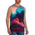 thumbnail image 2 of Fotbe Colorful Surreal Landscape Men's Camiseta sin Mangas Estampada para Hombres, Playera Casual para Gimnasio, Entrenamiento, Playa-XX-Large, 2 of 7