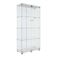 thumbnail image 5 of Lighted Two-Door Glass Display Cabinet with 4 Shelves & Remote-Control LED Lighting, White for Collectibles & Decor, Security Lock & Easy Assembly, 5 of 9