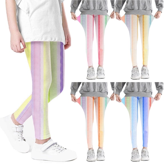 Asxite Toddler Girls Leggings Gradient Print Thin Breathable Stretch Casual Winter Pants