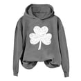 thumbnail image 2 of larppty Hoodies Sweatshirts for Women Lucky Shamrock Long Sleeve Shirt Casual Pullover Tops (Grey, XL), 2 of 7