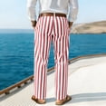 thumbnail image 4 of Uwinwear Striped Dress Pants for Men's Big & Tall Flat Front Business Trousers Casual Color Block Straight-Legs Long Pants with Pockets,Red,XXL, 4 of 4