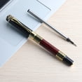 thumbnail image 1 of Gel Pen Metal Roller Pen Chinese Classical Style Calligraphy Write Signature Gift Pen Student Stationery Office 1Pen-5Refill-Red Blue, 1 of 5