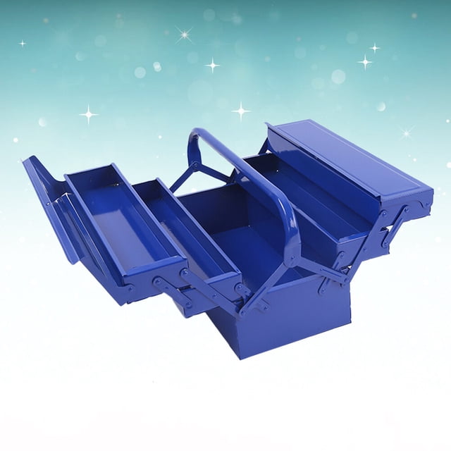unbranded Caja De Herramientas Plegable Verde Con Doble Capa Para Reparación De Resistente Y Ergonómica