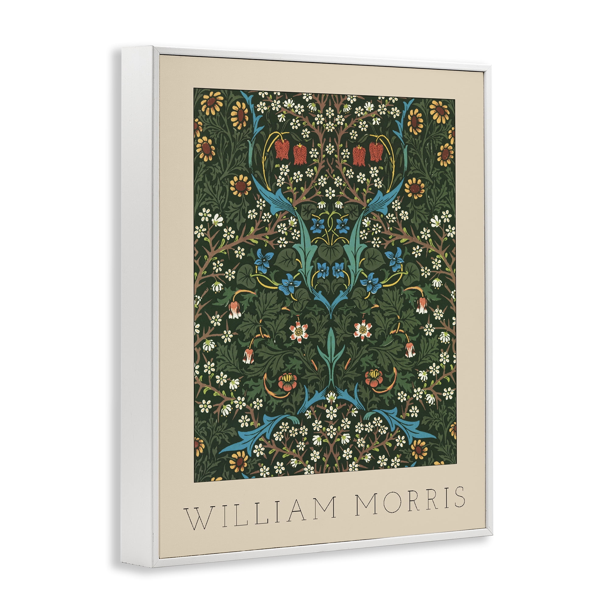 Stupell Industries Ornate Botanicals William Morris White Framed Giclee Art, design by Lil' Rue