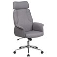 thumbnail image 1 of High Back Black Fabric Executive Swivel Chair with Chrome Base and Fully Upholstered Arms, 1 of 9