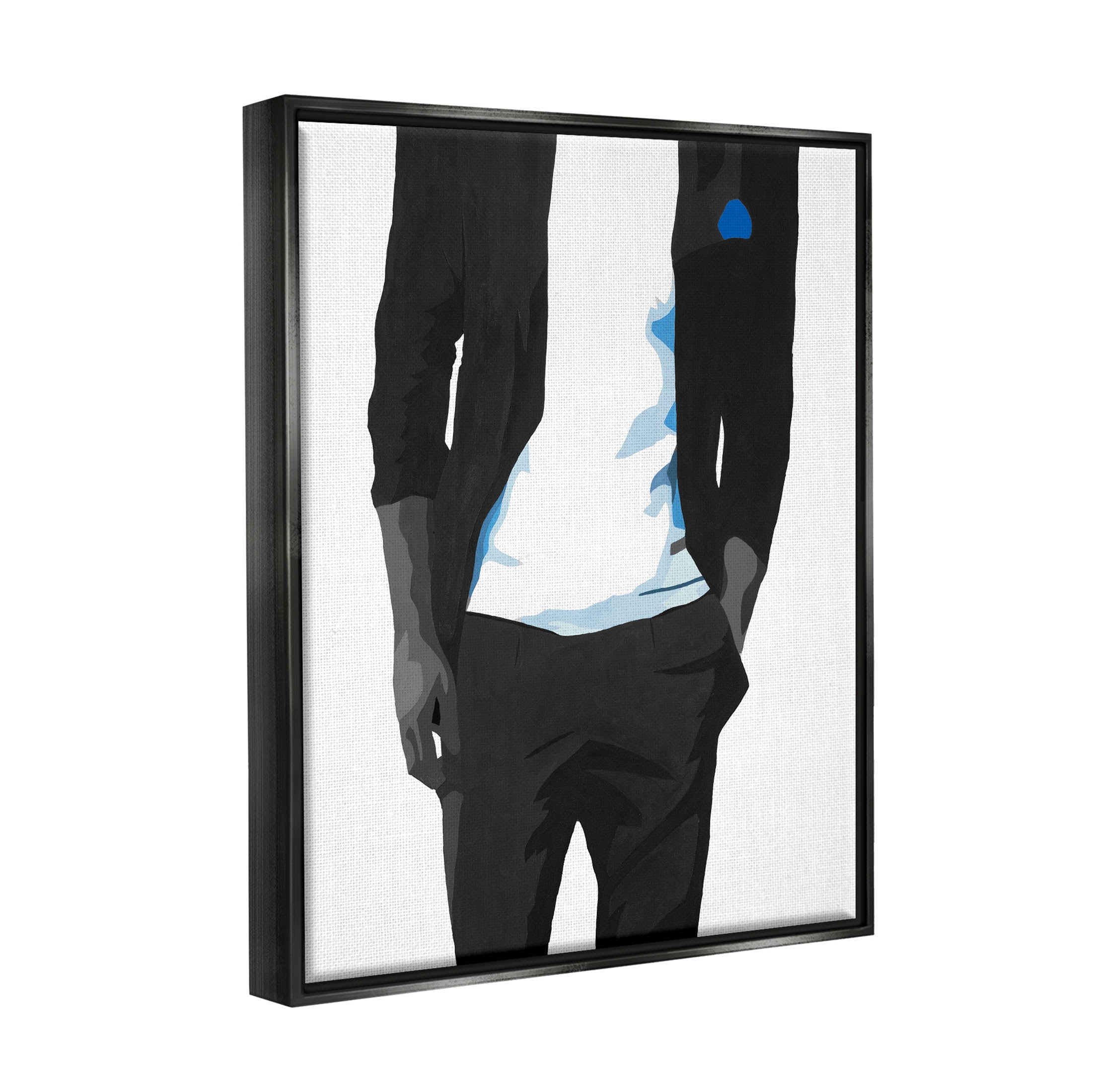 Stupell Industries Modern Chic Dressed Man Graphic Art Jet Black Floating Framed Canvas Print Wall Art, Design by Beth Ann Lawson