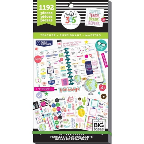 teacher happy sticker value planner pack ppsv scrapbook stickers titles 2048 lfie 1192 sweet officelle walmart