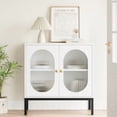 thumbnail image 3 of Buffet, Armoire de Rangement en Rotin avec Portes et Tablettes, Buffet d'Appoint, Meuble Console en Bois avec Rangement, Armoire d'Entrée pour Salon, Salle à Manger, Couloir (Bois), 3 of 9