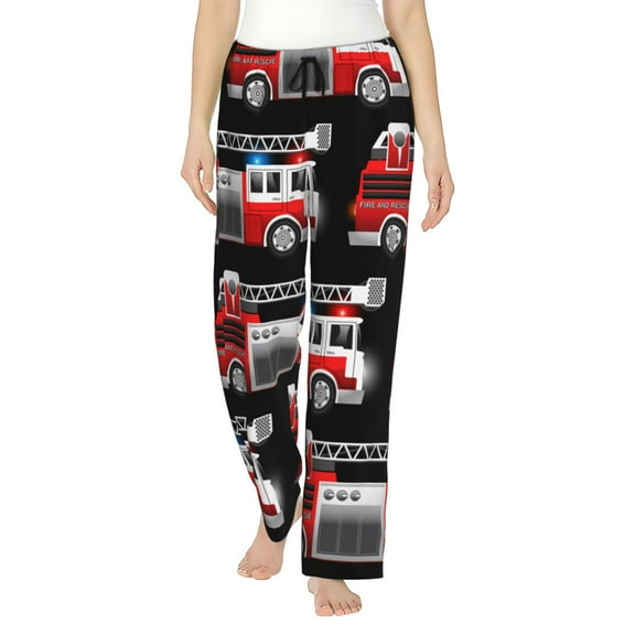 Rateoe Fire and Rescue Truck Pattern Women’s Ultra-Soft Comfy Pajama Lounge Pants Sleepwear,Comfortable Lounge Wear,lightweight Pajamas, Casual Home Wear-Small