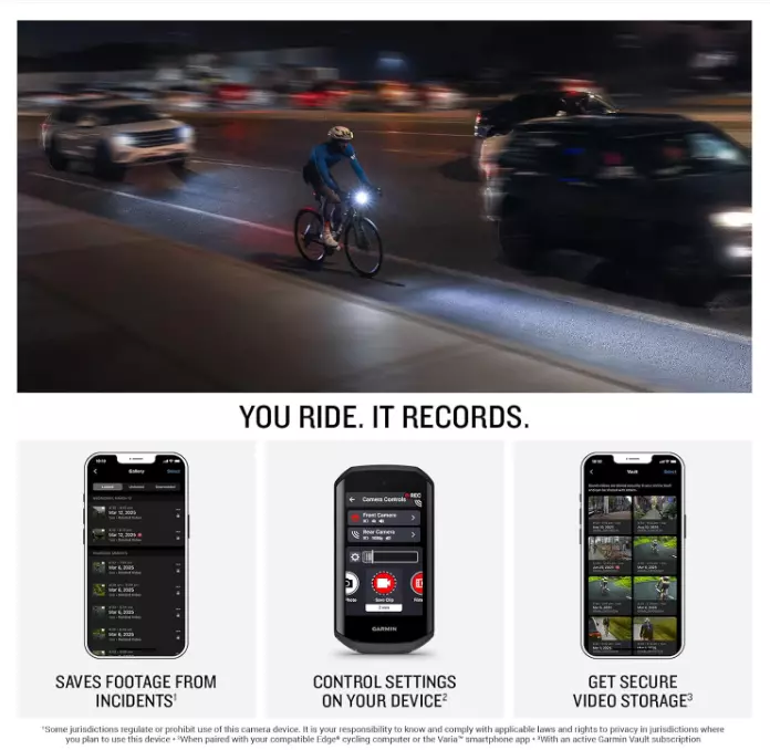 Garmin Varia Vue, Cycling Headlight and 4k Camera, Light Intensity up to 600 Lumens, Crystal-Clear Video Recording, Incident Detection While Cycling with Wearable4U PowerBank Bundle