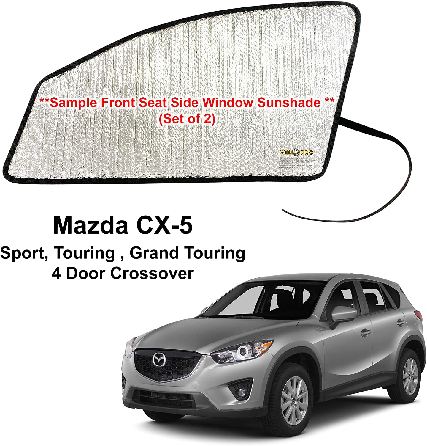 RUIYA Autofenster Sonnenschirm Angepasst für 2013-2016 MazdaCX-5,Premium Auto Sun Shade für vollen UV-Schutz 6 Stücke 