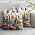 thumbnail image 3 of COMIO  Spring Flowers Tulip Lavender Bee Throw Pillow Cover,Spring Cushion Case for Sofa Couch White, 3 of 5