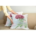 thumbnail image 2 of Ambesonne Retro Throw Pillow Cover 2 Pack, Peony Blossoms Growth, 16", Fern Green Pale Blue, 2 of 5