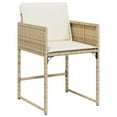 thumbnail image 3 of vidaXL 5 Piece Garden Dining Set with Cushions Beige Poly Rattan, 3 of 5