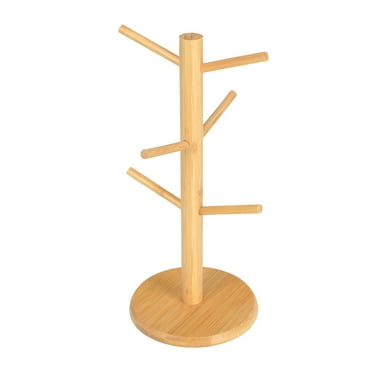 Coffee Mug Tree with 6 Hooks,Mug Tree Stand,Wood Coffee Cup Holder,Countertop Mug Tree,Mug Stand Kitchen Organizer,Cafe Accessories Decor & Kitchen Organizer Storage Stand