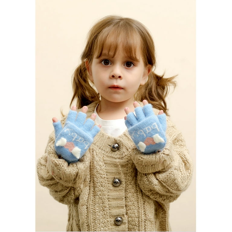 Upioiwer Winter Mittens White Mittens Toddler Soft Convertible