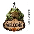 thumbnail image 2 of 2026 Halloween Party Supplies Halloween Witch Welcome Sign Wall Hanging Decor Vintage Flying Witch On Wooden Door Hanger With Pumpkin Star Halloween Front Door, 2 of 7