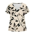 thumbnail image 6 of Odbmxy Tee Shirts for Women Short Sleeve V-Neck Summer Women Plus Size Tops Pullover Yellow Loose Graphic Camping Casual Tops, 6 of 7