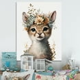 thumbnail image 2 of Designart Cute Baby Cat With Floral Crown I Canvas Wall Art, 2 of 5