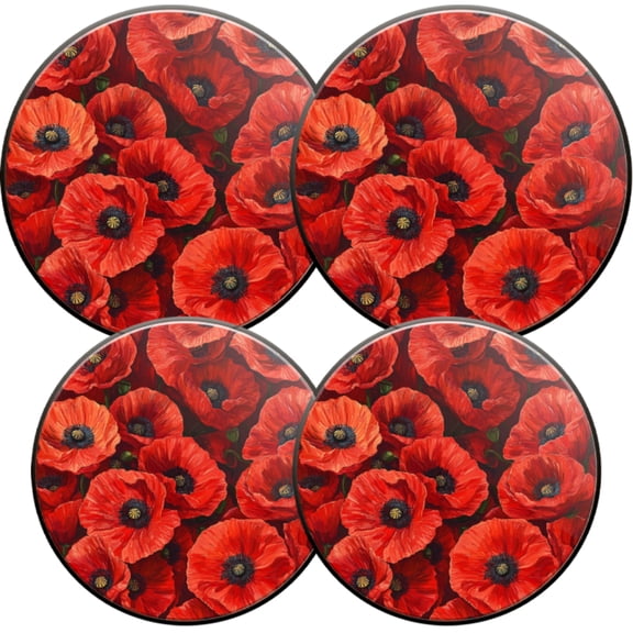 Gas Stove Burner Cover,Electric Stove Top Protector,Easy to Clean,Realistic Red Poppies Painting